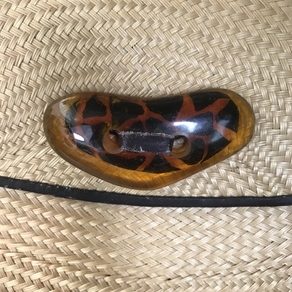 Timmy Woods, Paja, Cartera de Caja, Preciosa, Concha de Tortuga, Cuero Usado Foto 2 de 4