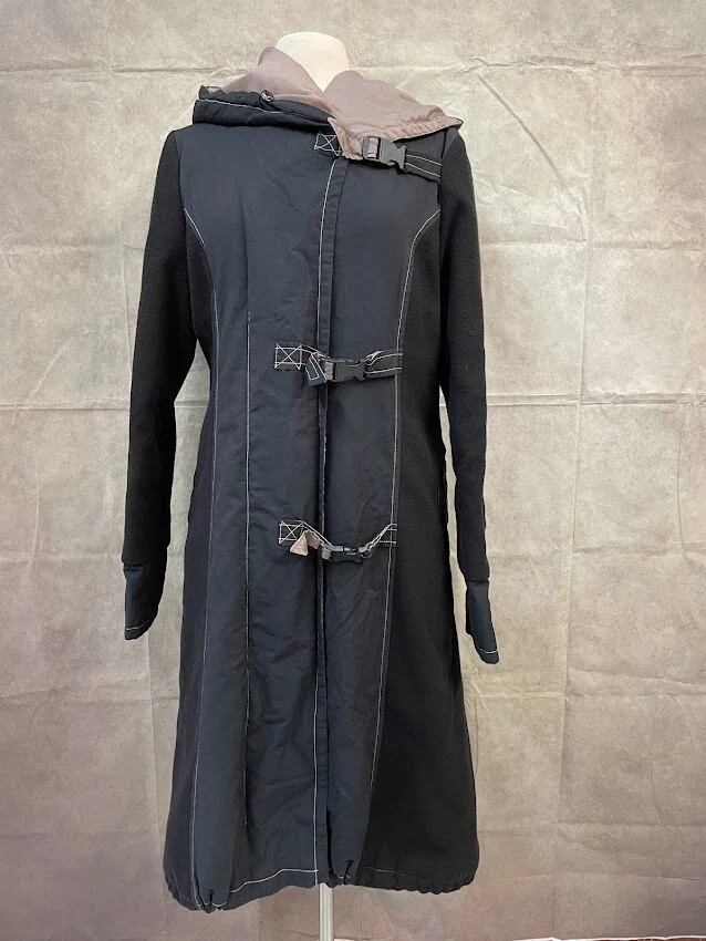 Affinites Armand Thiery Women s Black Coat Hooded Size 3