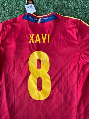 XAVI サイン入り スペイン代表 8番ジャージ adidas Spain Men's Home Jersey 12/13 Legend Xavi #8 Sz L - Red | eBay