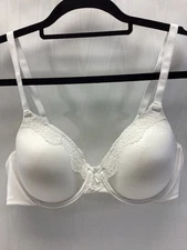 Maidenform Bra White 38B Underwire Smooth Cup Multi-way Strap Comfort Devotion
