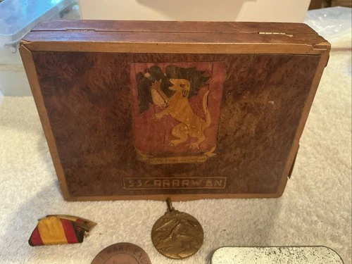 Vintage wood box 2 zippo lighters Coca-Cola tin and some metals