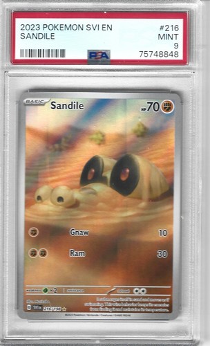 2023 Pokémon SVI EN Sandile Scarlet & Violet Illustration Rare 216/198 PSA 9