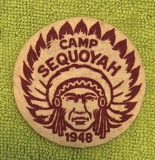 Camp Sequoyah Boy Scouts Vintage 1948 Felt Round Patch Brown Single Unit