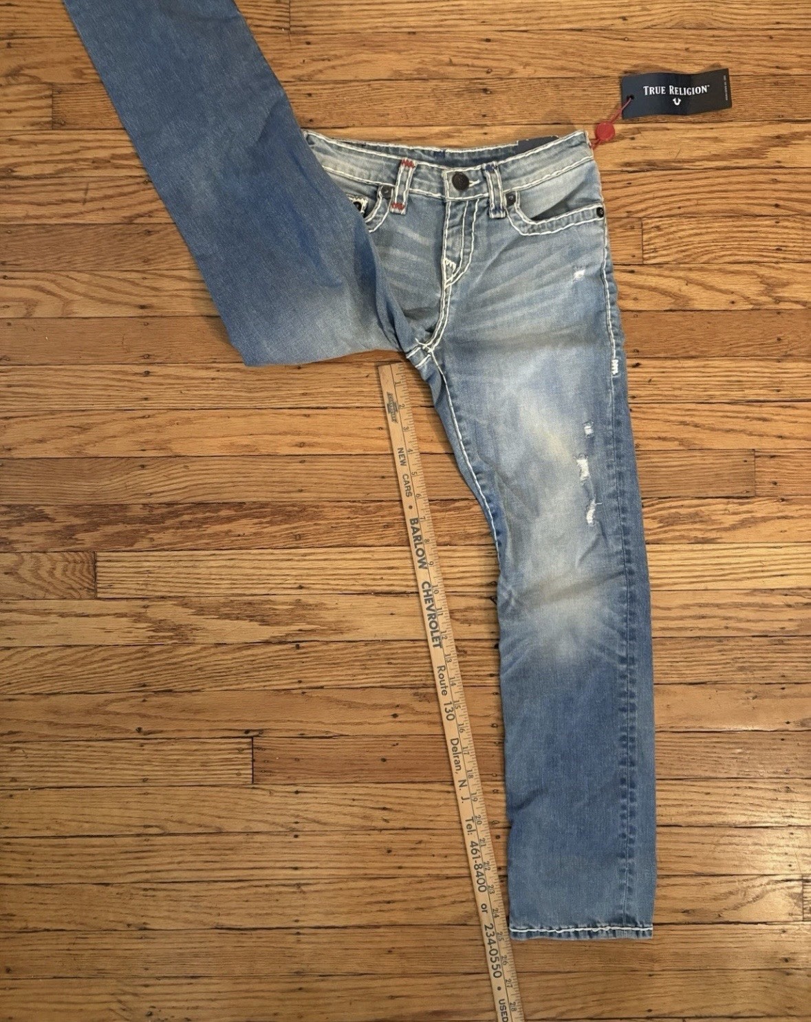 Women’s True Religion Geno Super T Slim Dash Wash Jeans READ FOR SIZING NWT thumbnail 11