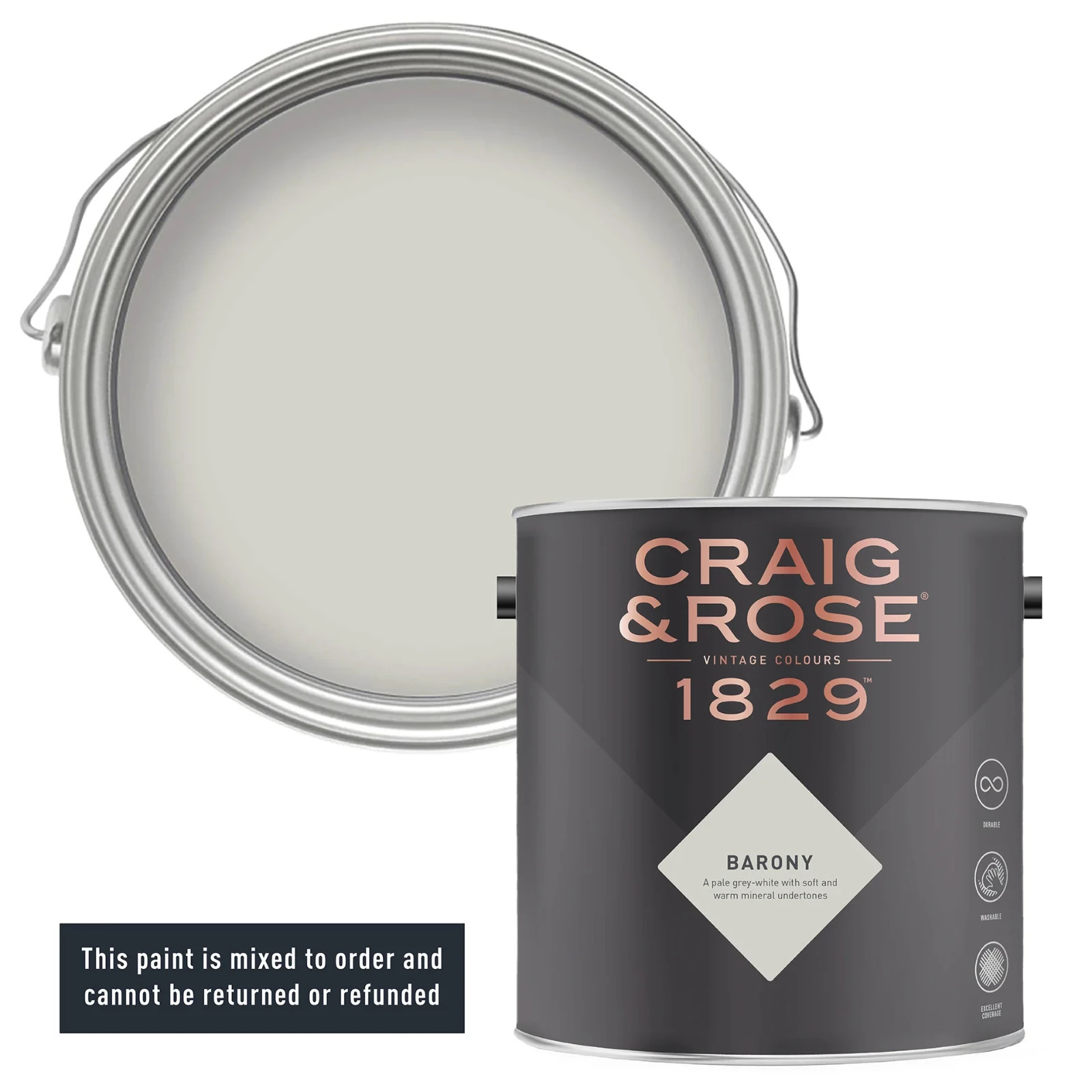 Craig & Rose 1829 BARONY 750ml Eggshell Paint For Walls & Wood RRP £23.00