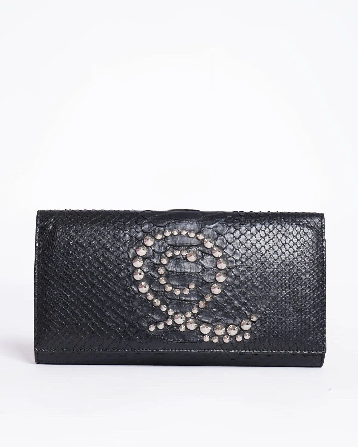 Alexander McQueen Black Python Embossed Leather S… - image 1