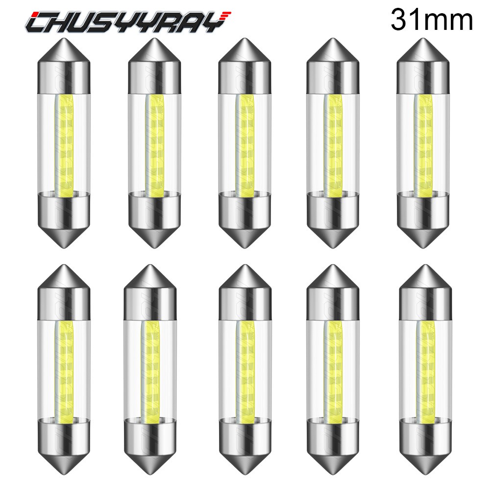 10 PCS 31mm LED Car Interior Festoon Light Bulbs Dome Map Bulb Light 6000K