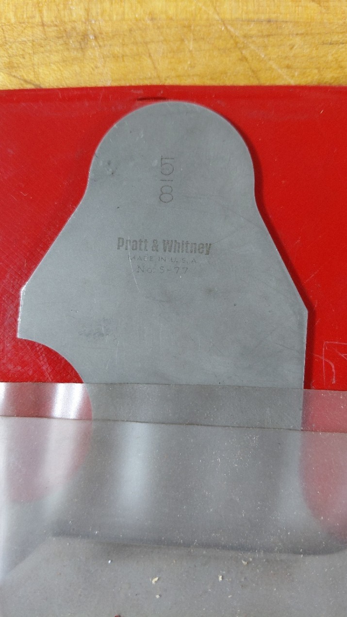 Pratt and Whitney Radius Gauge Set Hardened Stainless Steel.