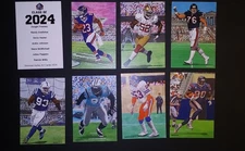 Class of 2024 Pro Football Hall of Fame 4x6 Custom Art Card Set of 8  New 2025