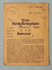 WW2 Germany.  Third Reichsleider card 1942.