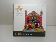 FG Square Carnival Funhouse Pumpkin Hollow Halloween Village Decor 10x6x10"