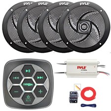 Metra Boat and Marine Controller, 4x 5.25" 180W Speakers, 4-CH Amplifier, Kit