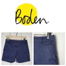Boden Women Navy Blue Cotton Stretch Chino Shorts Size US 4 UK 8