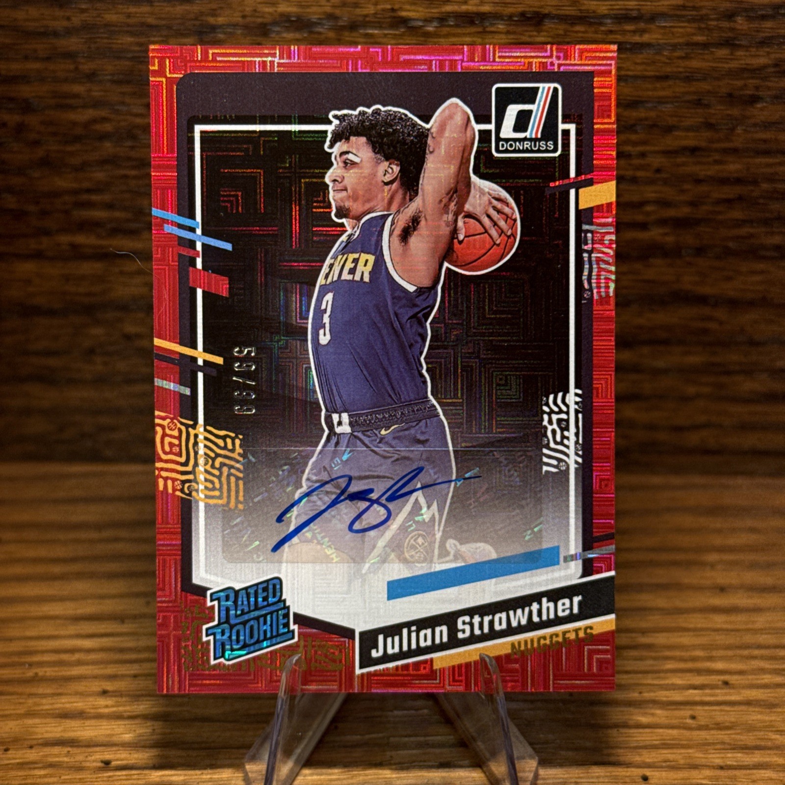 2023-24 Donruss Optic Choice Julian Strawther RED Prizm Rated Rookie Auto RC /99