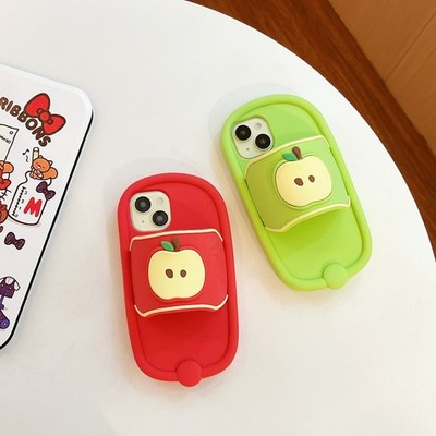 3D Funny Apple Slipper Silicone Phone Case for iPhone 12 13 14 15 16 Pro Max