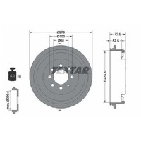2X Bremstrommel Hinten FüR Renault Safrane B54 2.1 2.2 92 Bis 96 Textar Teil Neu