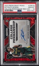 2023 PRIZM DP COLLEGE PENMANSHIP RED CHOICE KEYONTE GEORGE AUTO 38/40 PSA 10