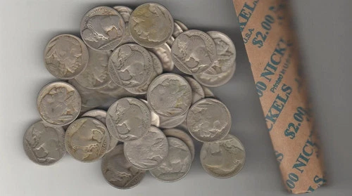 Roll of 40 Restored date Buffalo Nickels (Nic Dated)