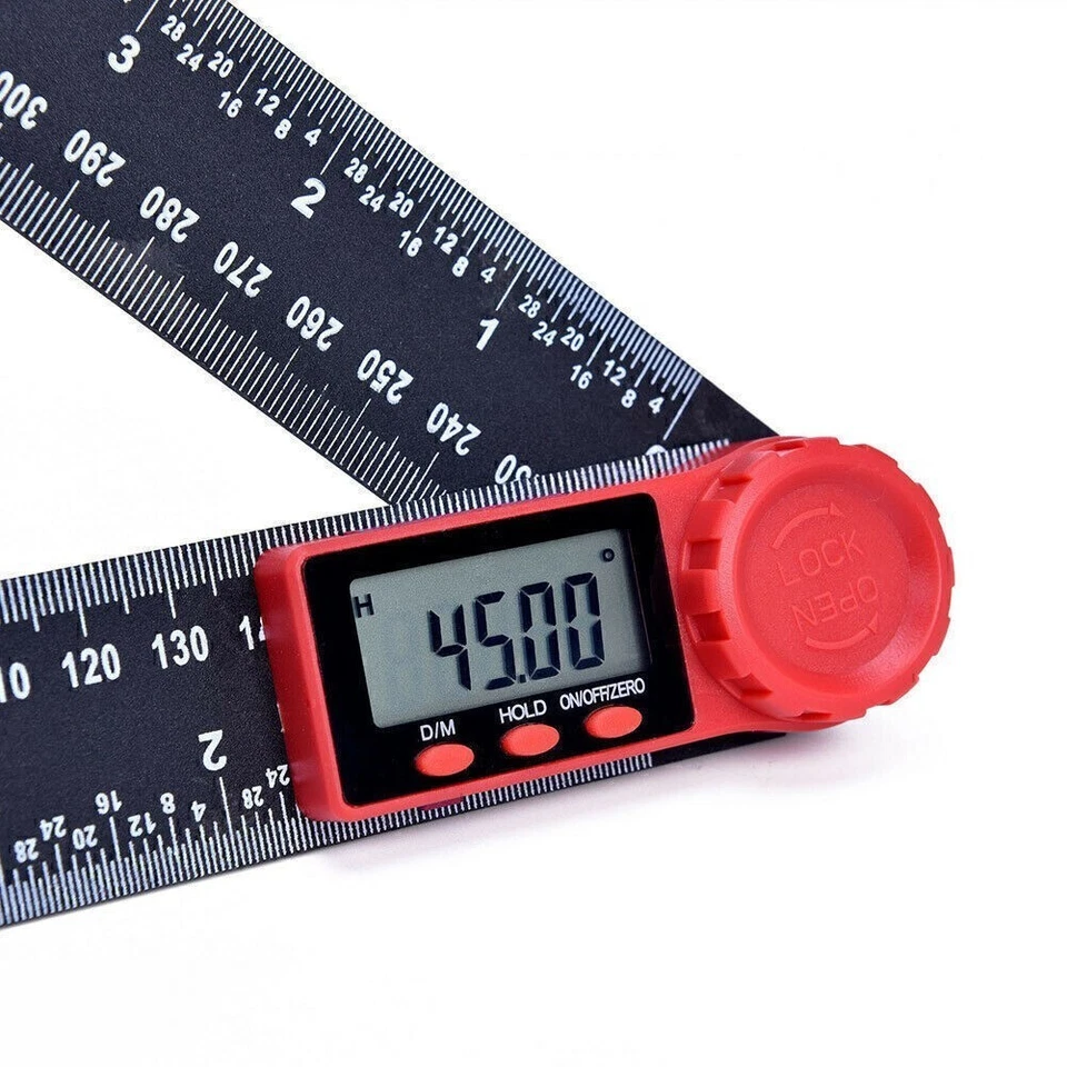 LCD Digital Display 200mm 0-360° Angle Finder Ruler Protractor Measure Meter - Image 2 of 4