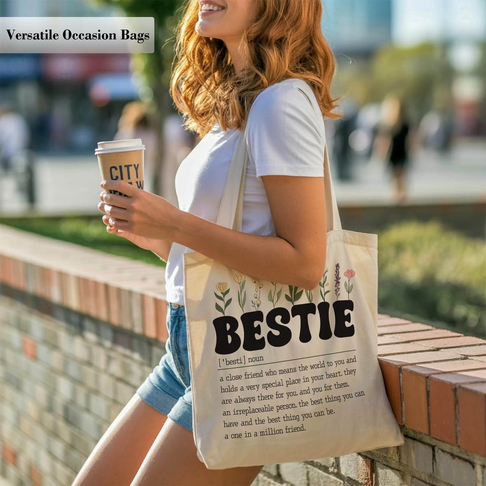 Friend Bestie Tote Bag, Friendship Gift, Bestie Definition Shopping ...
