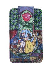 Womens Disney Beauty and the Beast Bell Card Holder Wallet Button Snap Closure