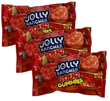 Jolly Rancher King Size Sour Gummies - Awesome Reds Limited - 3.87oz (Pack of 3)