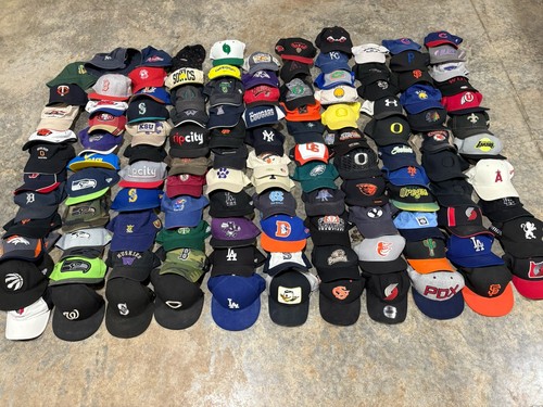 Lot Of 120 New Era Fitted Hats Cap Baseball Mixed Sizes Brands NFL NBA MLB NCAA