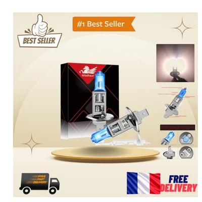 Pack de 2 Ampoules Halogènes H1 100W 5000K Winpower - Visibilité Optimale - Photo 1/4