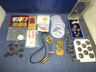 LOT OF MILITARY PINS, PATCHES, MEDALS, BUTTONS   84 ITEMS