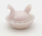New ListingVintage Milk Glass Hen on Nest Dish, Mini 2.5" Length - Unmarked