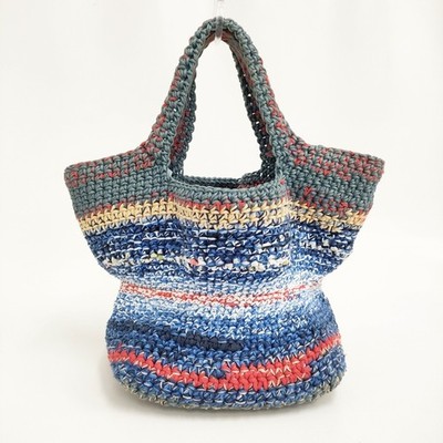DANIELA GREGIS Crochet Crochet Tote Bag Blue gray 5-0829G♪ | eBay
