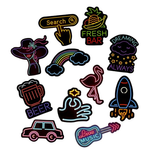 50Pcs neon light style cute stickers for suitcase laptop guitar cool doodlYXi1 - Picture 2 of 6