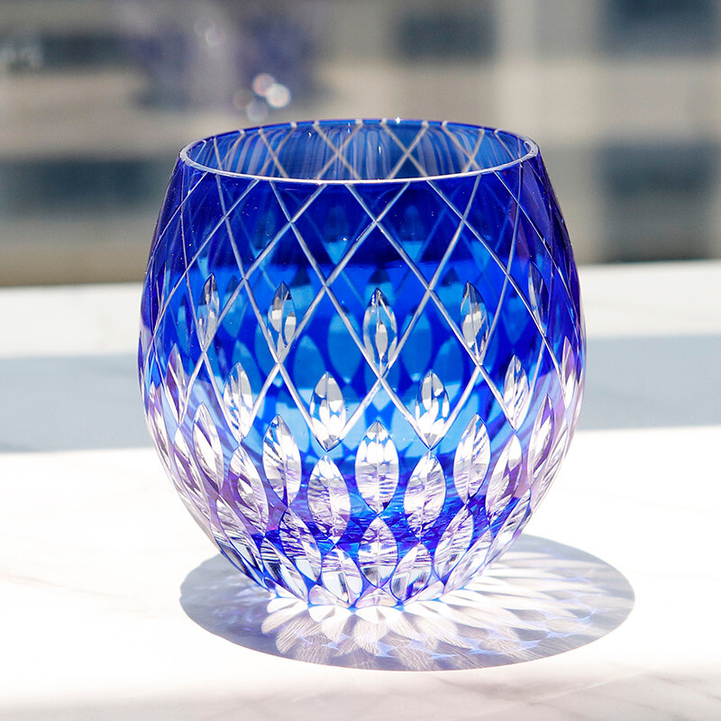 Edo Kiriko Japanese Whisky Glass Tumbler 330ml with Gift Packaging-image