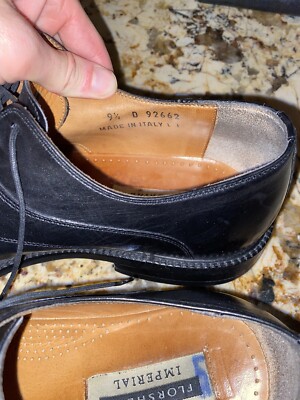 Vintage Florsheim IMPERIAL Mens 9.5 D Black Dress Shoes Vintage Florsheim IMPERIAL Mens 9.5 D Black Dress Shoes