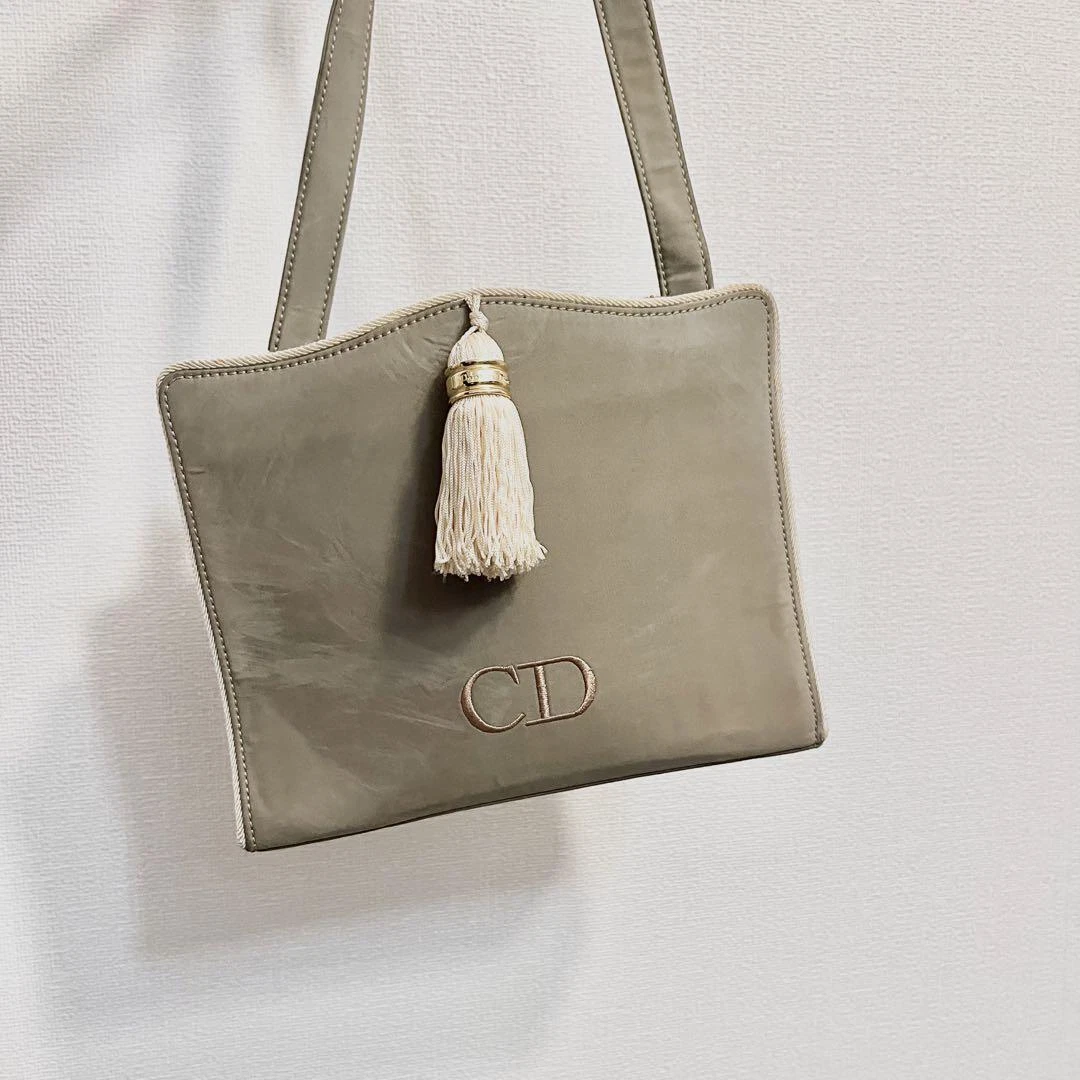 Sac bandoulière cuir Dior authentique kaki gris moyen femmes France