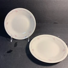 Lot of 2   Corning Corelle Bread Plates English Breakfast Pattern 6.75”
