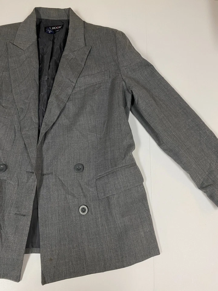 J.G. Blazer Hook Mujer 8 Gris Lana Dos Botones Foto 2 de 4