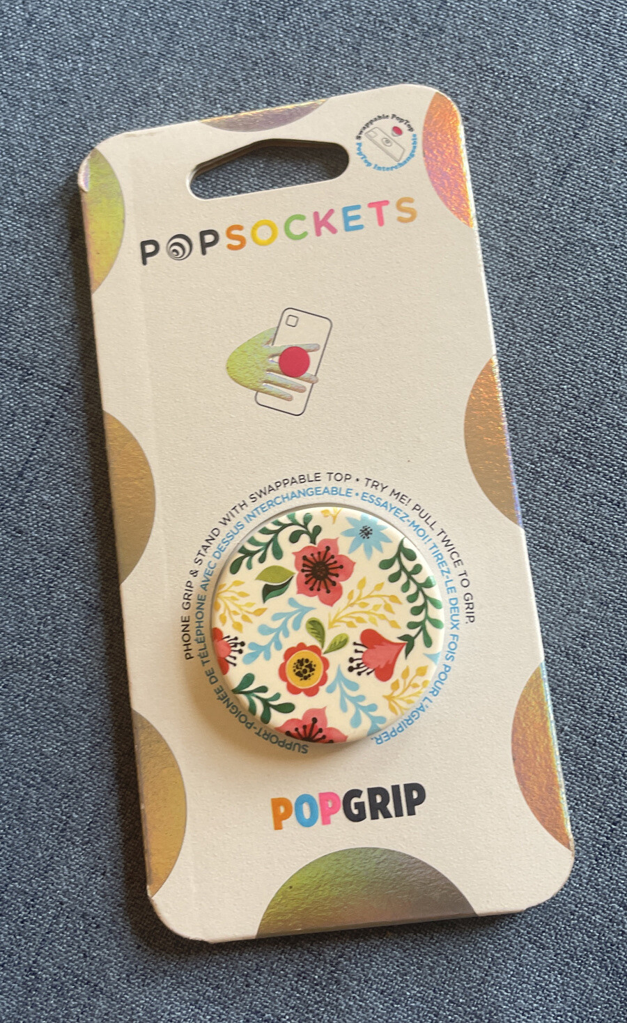 Pop Grip Popgrip Popsocket Multicolor Floral NEW-image