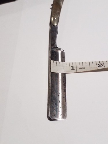 "Maniglia in celluloide cascata rasoio dritto vintage lama in acciaio al carbonio con scatola 9,5" - Foto 6 di 21