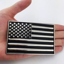 Flag Belt Buckle - Men's Fashion Buckle - Metal - Black Enamel - XGALA
