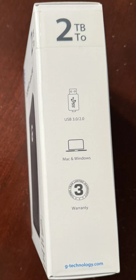 G technology external hard drive 2tb, New Unopened - Image 3 of 3