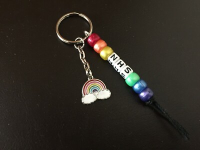  NHS Schlüsselanhänger Regenbogen Anhänger Geschenk Krankenschwester Arzt Betreuer Front Schlüssel Arbeiter