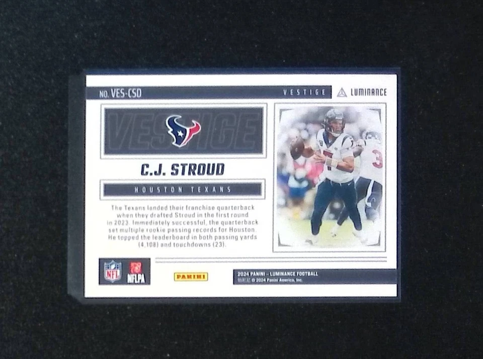 2024 Panini Luminance CJ Stroud Vestige SP Houston Texans - Image 2 of 2