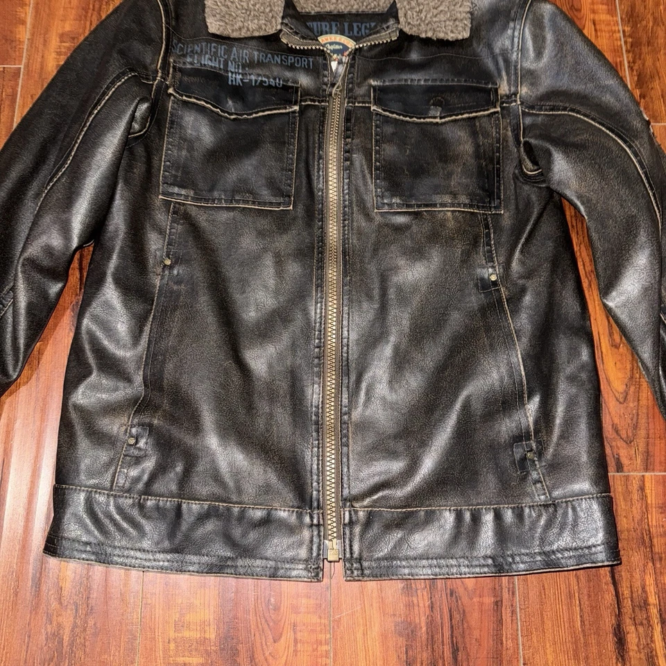 Hawke & Co 1958 приключения легенды ПВХ бомер куртка коричневый с подкладкой Sz M10/12 подержанные - Изображение 3 из 4