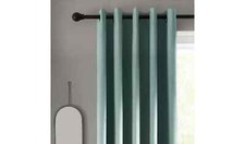 SAVE 75% Habitat Plain Blackout Eyelet Curtains Duck Egg 229cm x 229cm (2242)