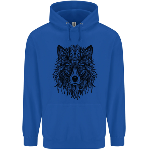 Mandala Tribal Wolf Tattoo Childrens Kids Hoodie - Picture 40 of 80