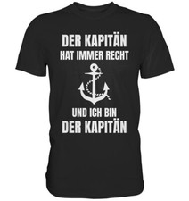 Kapitän Uniform T-Shirt zur Kapitänsmütze mit Spruch Segler Segelboot Geschenk