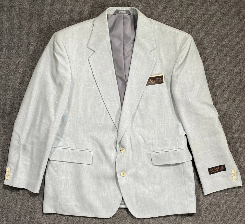 NUEVO CON ETIQUETAS ~ Traje Retro Vintage Poliéster/Rayón 44S Chaqueta 38x32 Pantalones 2-Btn/Solapa Ancha Foto 2 de 4