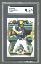 2023 BOWMAN PROSPECT #BP-150  JACE AVINA  RC  SGC 9.5 MINT+  MILWAUKEE BREWERS