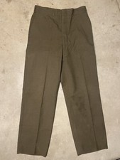 Vintage Trousers 1960s Vietnam Wool Serge Green Type II Class 6 Pants 33x38